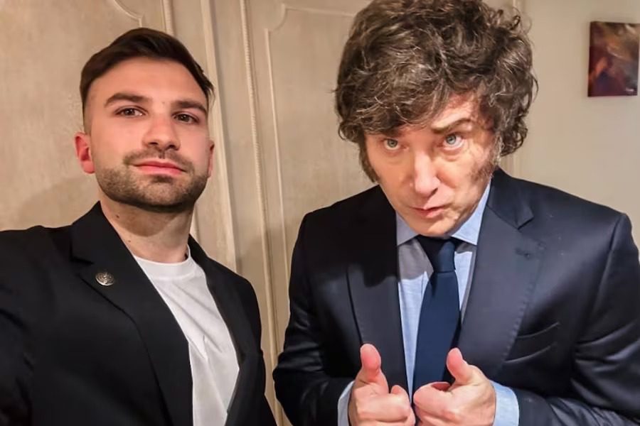 Javier Milei junto a Mauricio Novelli, empresario mencionado en la investigación del caso Libra