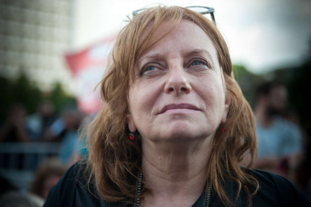 Miriam Lewin en una actividad pública en el marco del 24 de marzo