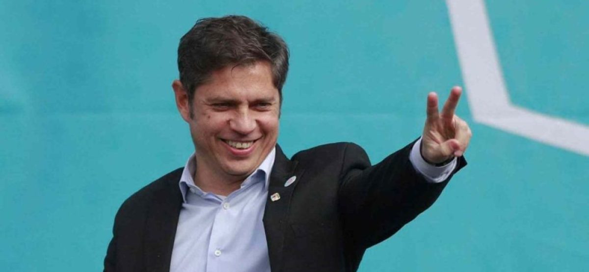 Axel Kicillof durante un acto político tras las elecciones internas del Partido Justicialista bonaerense