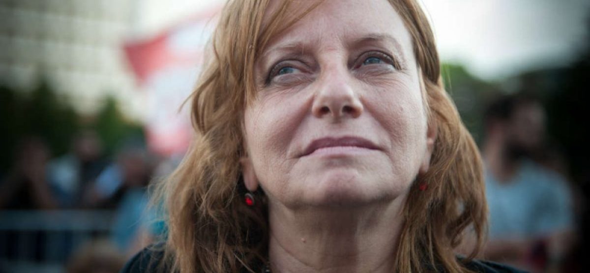 Miriam Lewin en una actividad pública en el marco del 24 de marzo